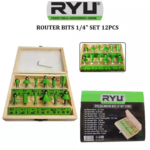 RYU Mata Profil Kayu Set 12pc / Ryu Mata Router Set