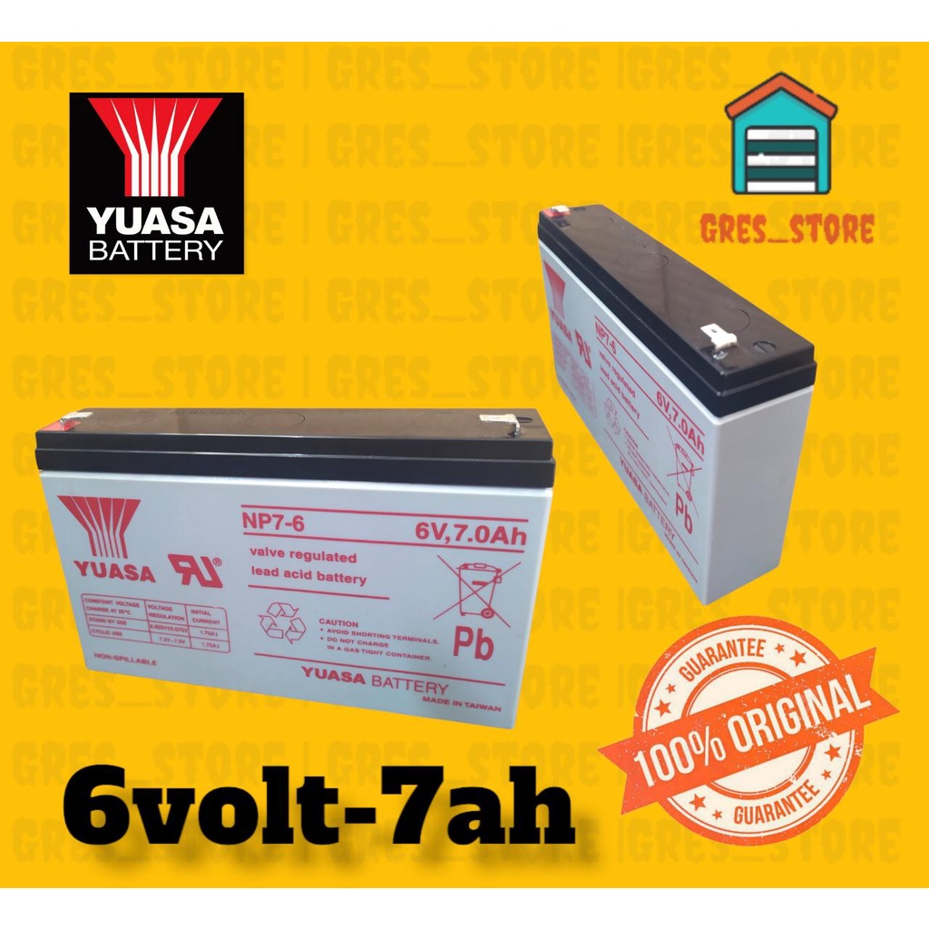 Aki Kering  BATERAI YUASA Lead Acid Battery Yuasa 6V 7Ah aki mobil mainan aki motor anak mobilan yua