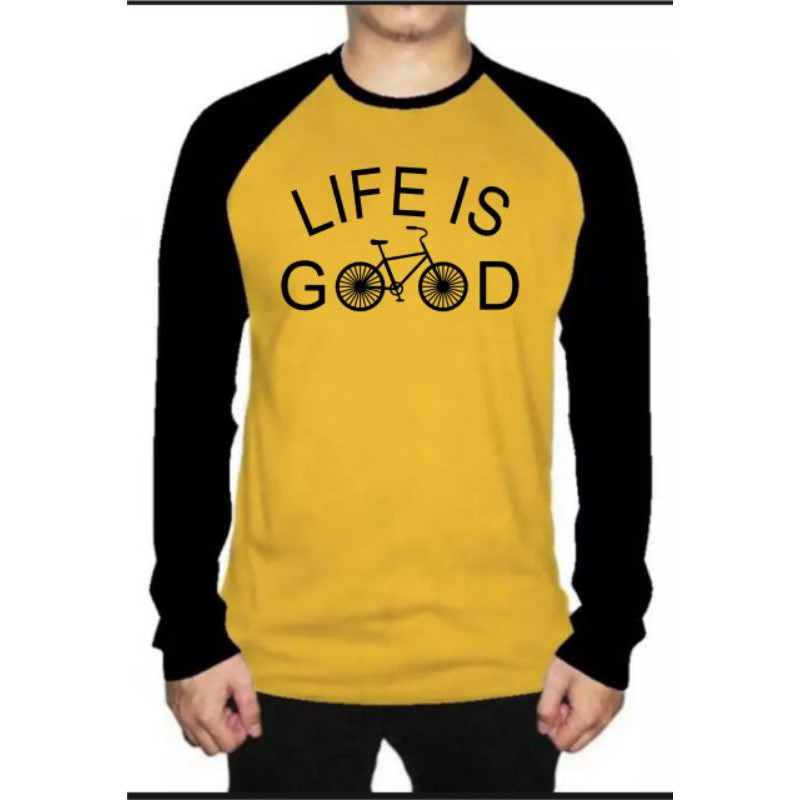 Kaos Raglan Cowok (LIFE IS GOOD)