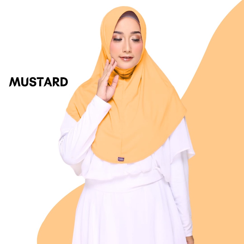 BERGO ELZATTA KERUDUNG HIJAB JILBAB KRUDUNG BERGO INSTAN  LANGSUNG POLOS PUTIH HITAMELZATA ZARIA CASUAL ELZATTA-kuning - 302