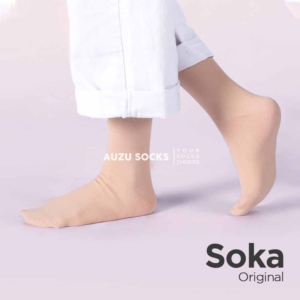 Kaos kaki muslimah pendek non jempol - Soka Original Polos M