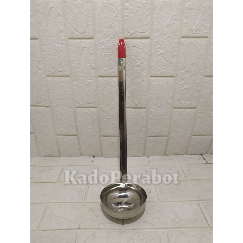 irus stainless jumbo 45 cm - centong kuah bakso panjang - sendok panci