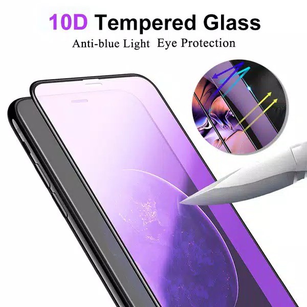 Tempered Glass Full Anti Blue Light/Radiasi Iphone 6 6+ 7 7+ 8 8+ X Xs Xr Xs Max Tg