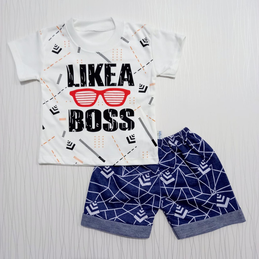 setelan pakaian casual anak laki-laki / baju harian bayi like a boss