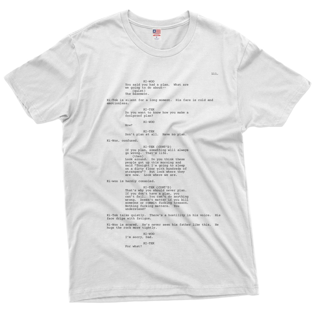 Baju Kaos Film Parasite : Script #1