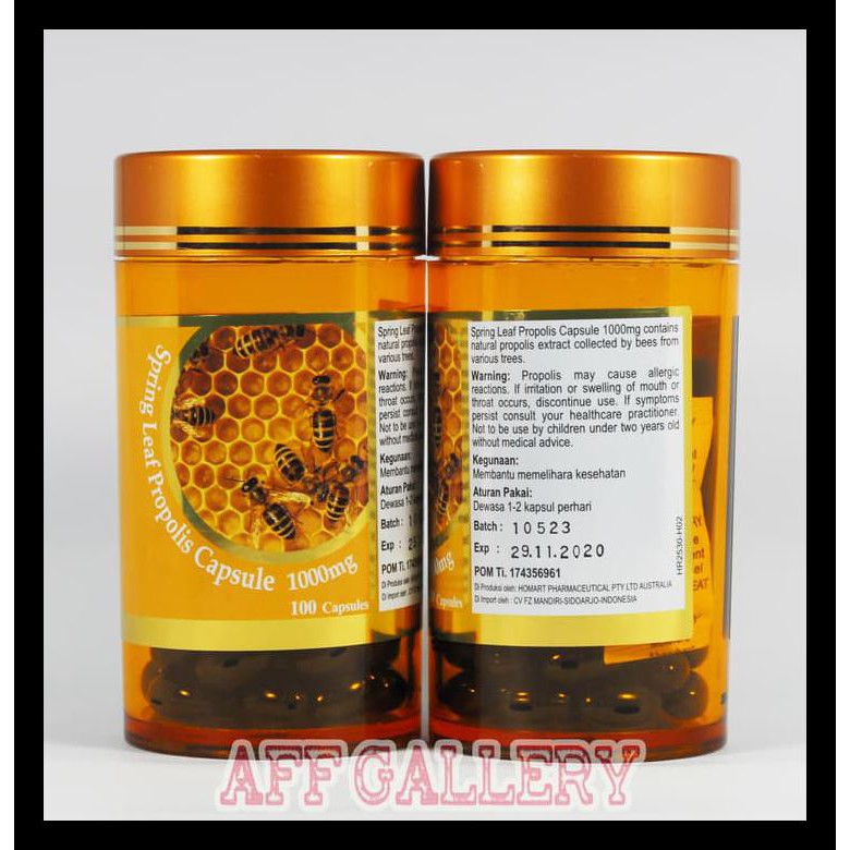 Spring Leaf Propolis Capsule 1000Mg Isi 100Kapsul Springleaf Big Sale