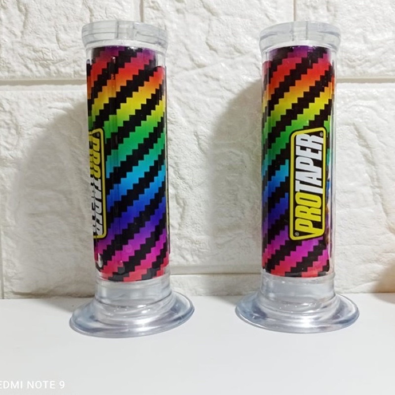 Handgrip protaper carbon rianbow pelangi set kiri kanan empuk cocok semua motor SARUNG GAS PELANGI CARBON ALL MOTOR