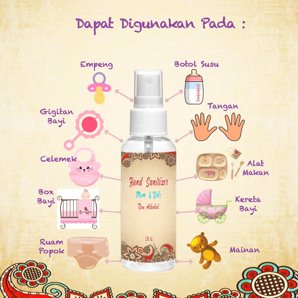 Hand Sanitizer Spray Mom and Kids Antiseptic Disinfektan Aman Food Grade