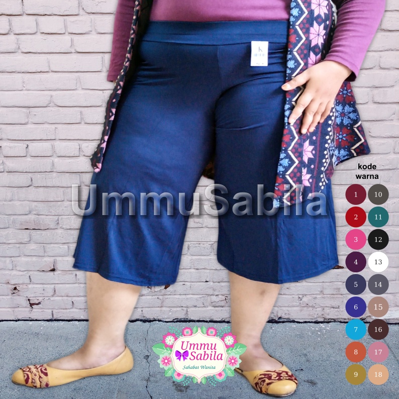 Celana Kulot Pendek Super Jumbo XXXL Bigsize Muat BB 120 Kg/Celana Kerja Wanita/Celana Pendek Wanita