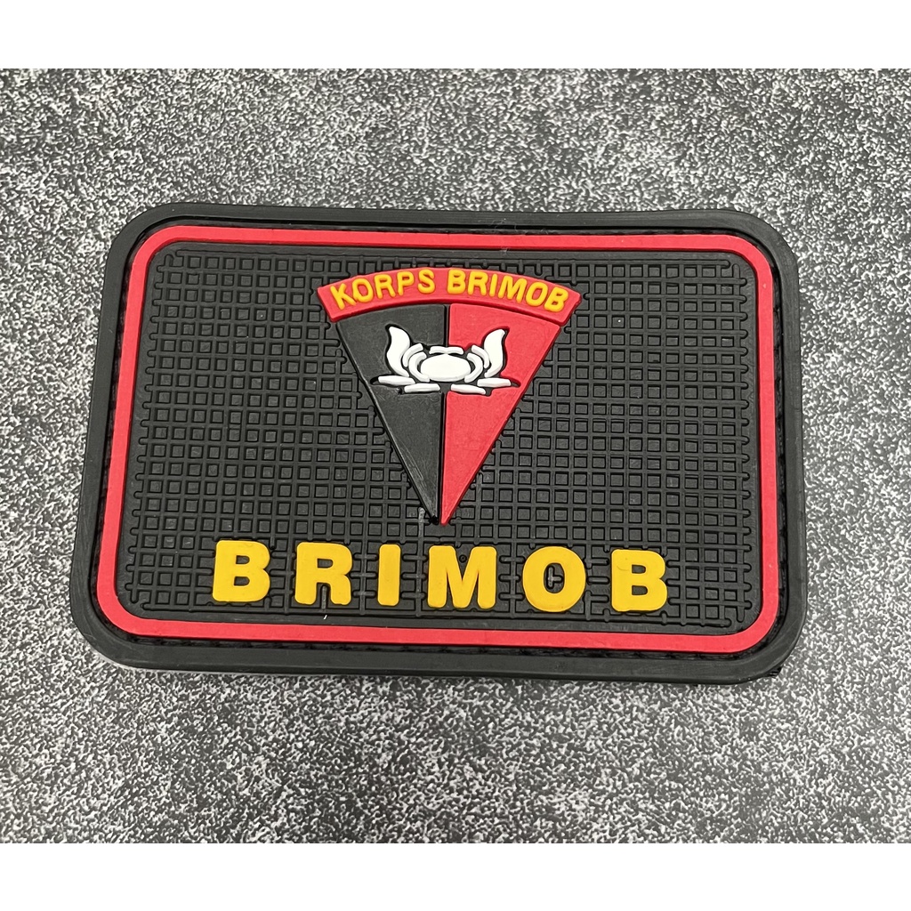 Patch Brimob (Logo Tulisan) - Patch Velcro Korps Brimob - Prepetan Brimob - Velcro Karet