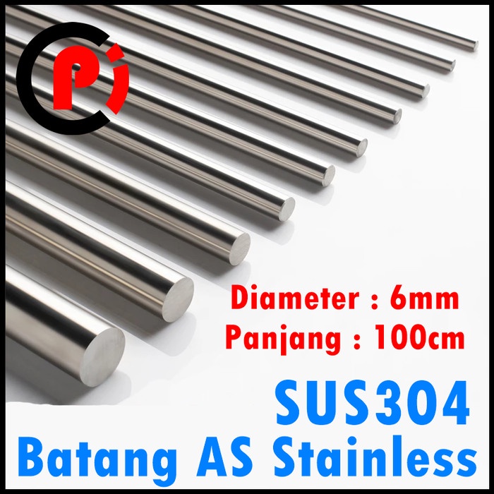 Batang AS STAINLESS SUS 304 SHAFT SMOOTH ROD Round 6mm x 100cm ( 1M )