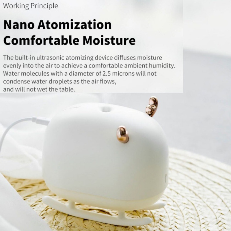 Humidifier Air Purifier Pengharum Udara 260ml Night Light Rusa Xmi