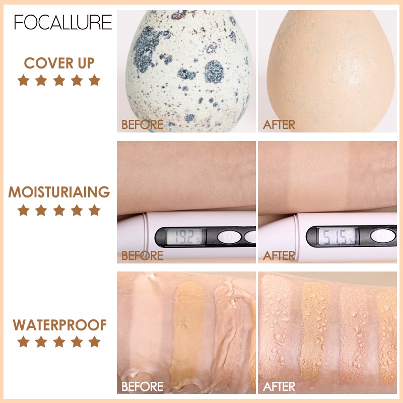 FOCALLURE Matte BB Cushion Foundation  Natural Plant Skin Nourish Moisturizing-Tahan Lama 24 Jam