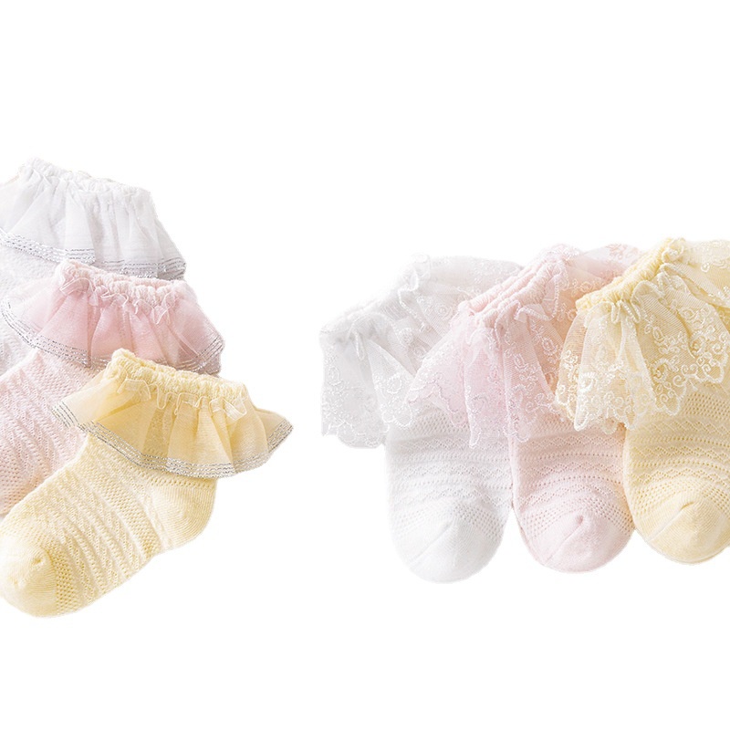 Kaos kaki perahu/Kaos kaki anak bayi motif renda bunga renda bunga garis