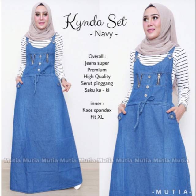 Overal Jumsuit Baju Kodok Jeans Fashion Wanita Muslim Dewasa Model Kekinian Terbaru Best Seller