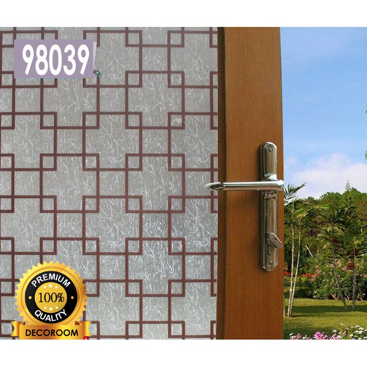 Sticker Kaca / Sandblast Uk. 45CM x 1M Brown Square