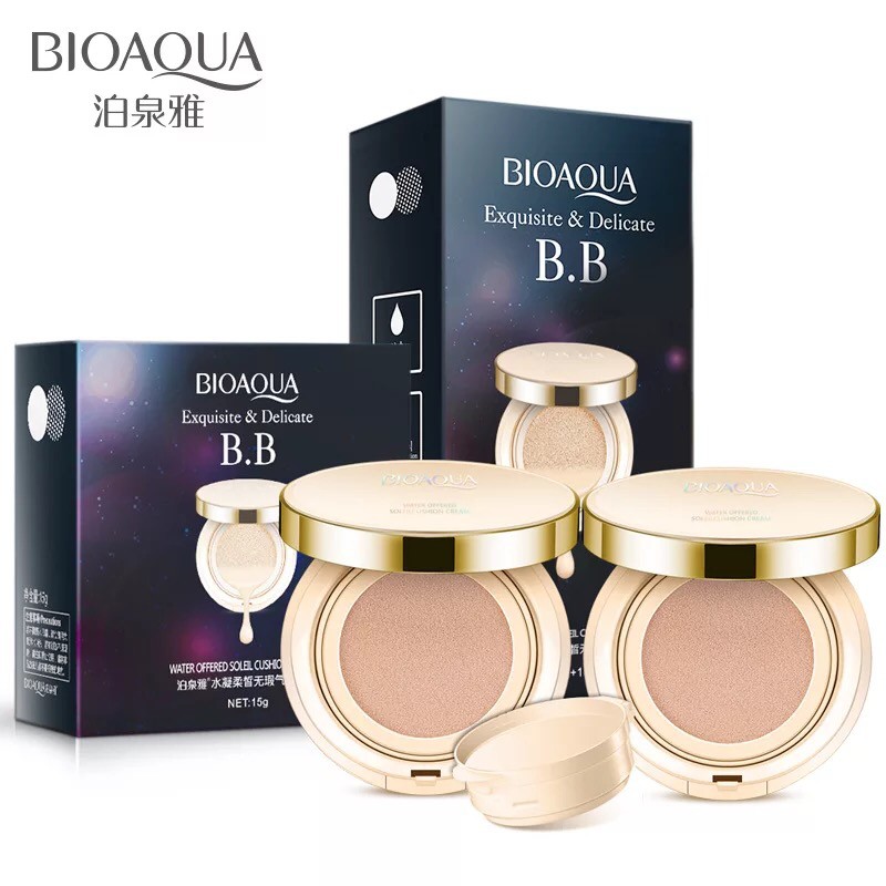 [ DENGAN REFILL ] Bioaqua Exquisite & Delicate BB Cream Cushion + Refill Bioaqua