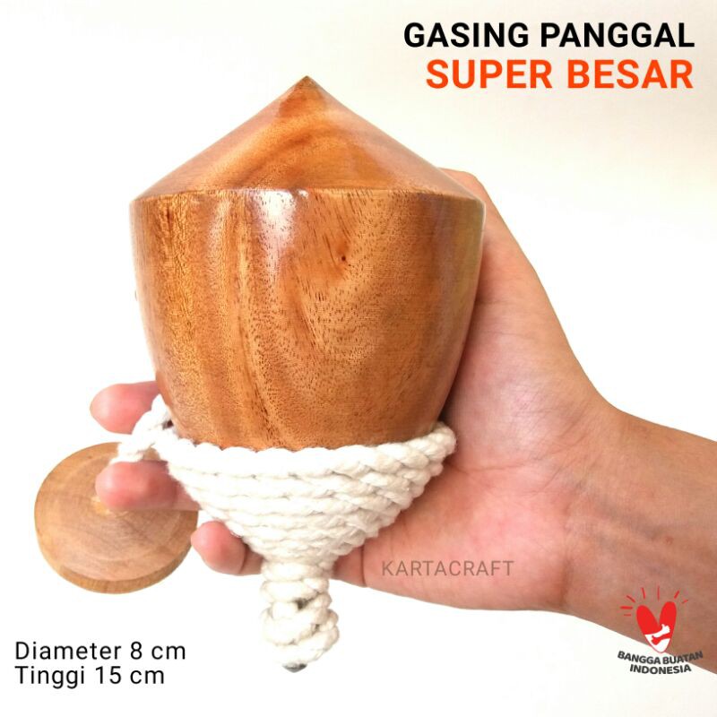 Mainan gasing panggal kayu super besar