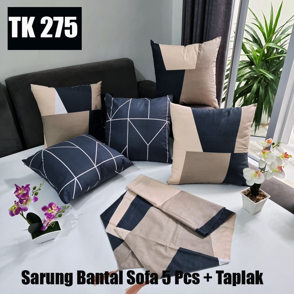 PAKET TAPLAK + SARUNG BANTAL SOFA 40X40