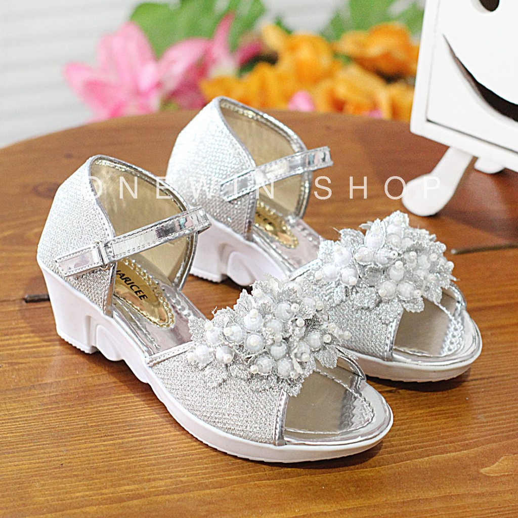 Sandal Sepatu Pesta Anak Perempuan Motif Anggur / Sepatu Pesta Anak Perempuan Umur 4- 10 Tahun