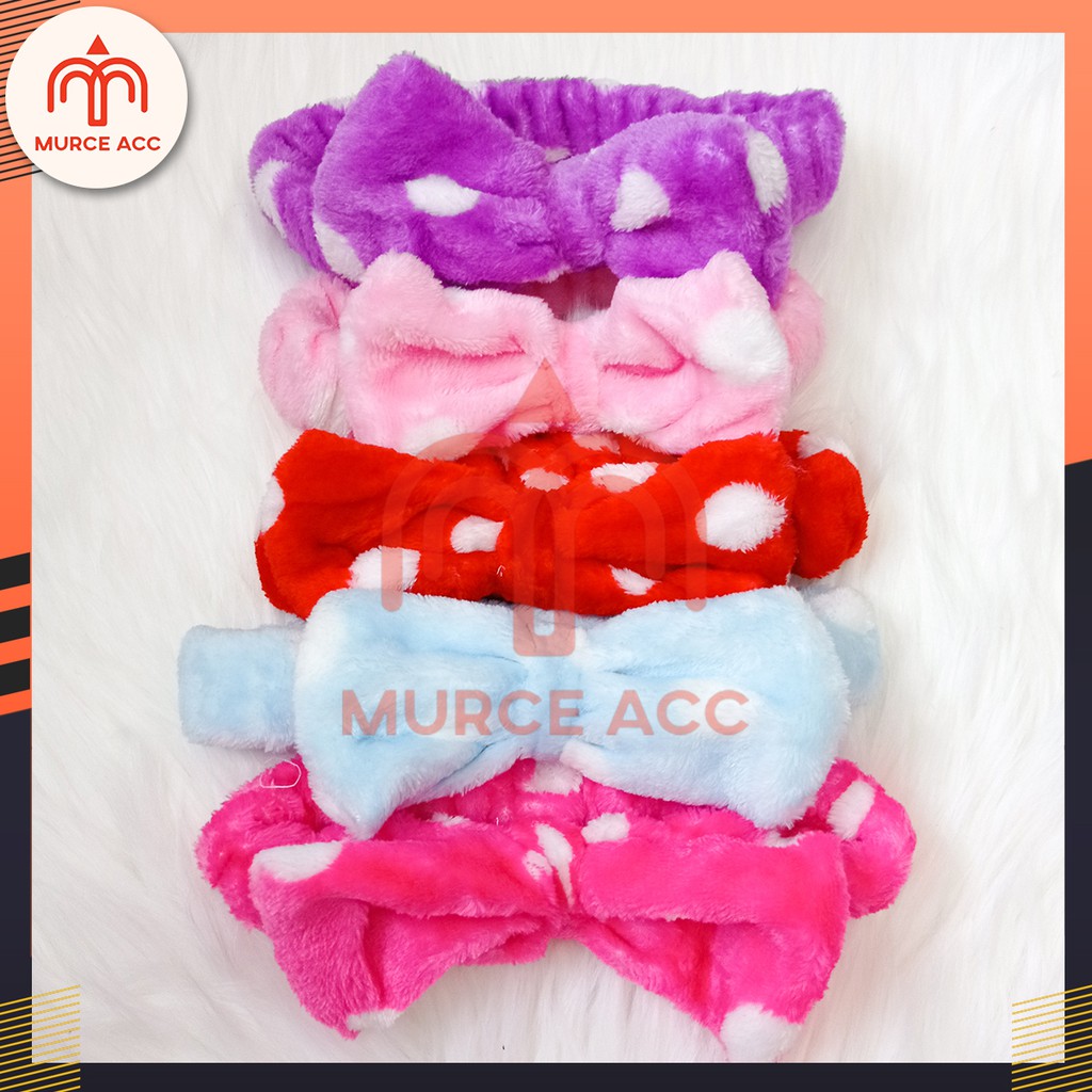 Bandana Mandi / Bandana Masker Bulu Lucu Model Pita Chibi Import Korea