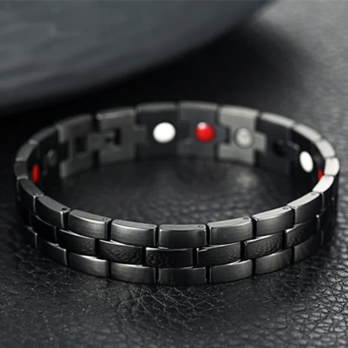 gelang magnet titanium full black gelang kesehatan fashion import