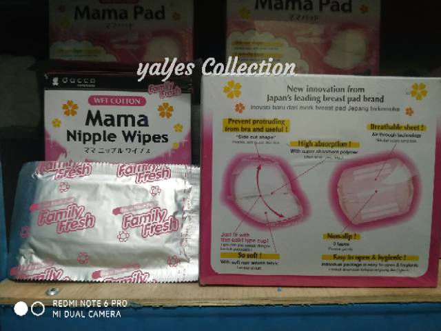 Mama pad 24 pcs dacco breast pads bantal bantalan payudara nipple wipes box satuan tisu basah