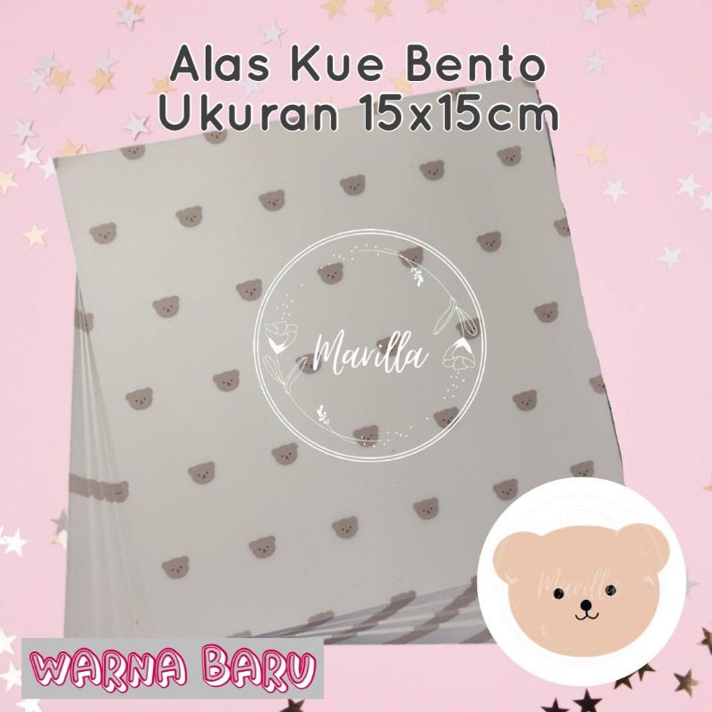 KERTAS ALAS KUE ROTI BAKING PAPER KOREA BENTO CAKE MOTI BEAR
