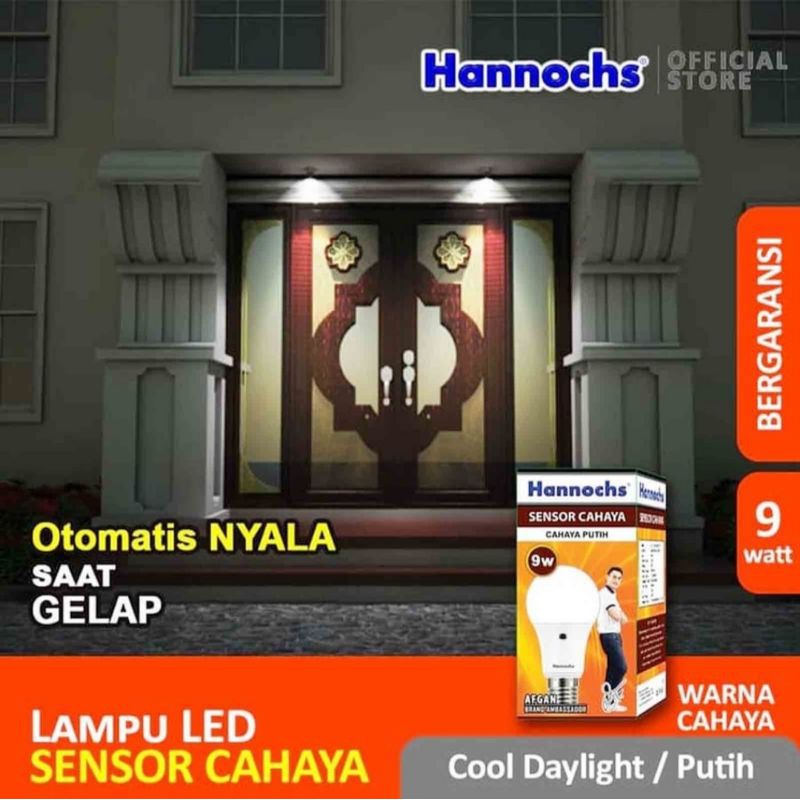 LAMPU LED HANNOCHS 9W LIGHT SENSOR