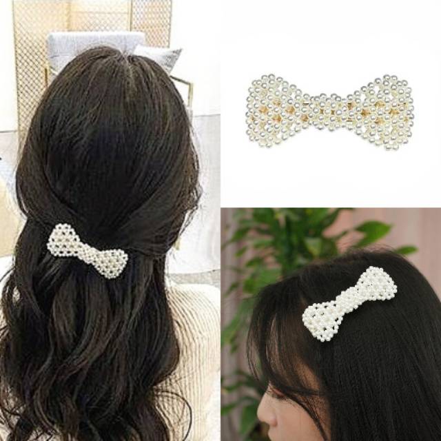 Jepitan Rambut  Korea  Pita  Mutiara Jepit  Pearl Korean  