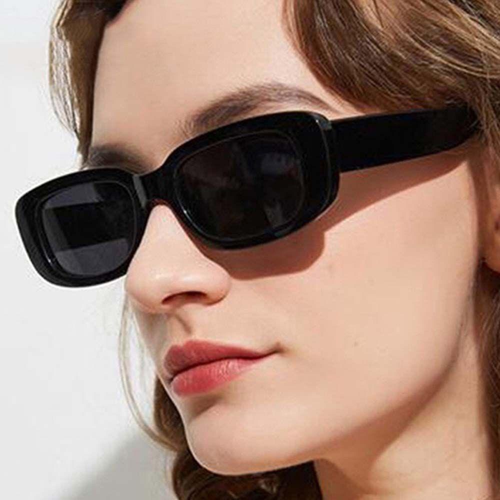 Mxbeauty Kacamata Hitam Persegi Panjang Trendi Merek Mewah Eropa Dan Amerika Motif Leopard Hitam Kotak Hijau Matahari Kacamata Gaya Korea Sunglasses