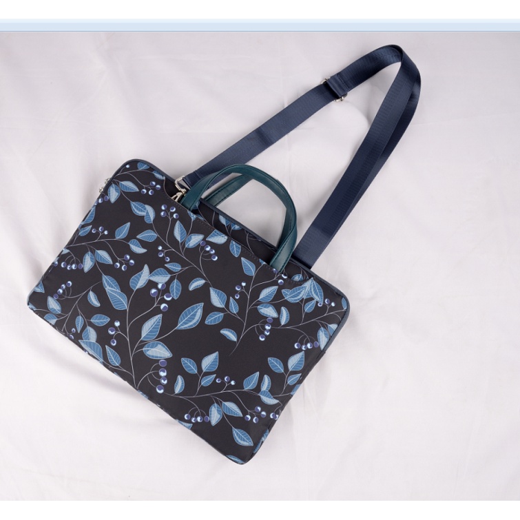 Tas Laptop Macbook IPAD PRO 11 12.9 SAMSUNG TAB Selempang New Leaves 11 12 inch - Biru