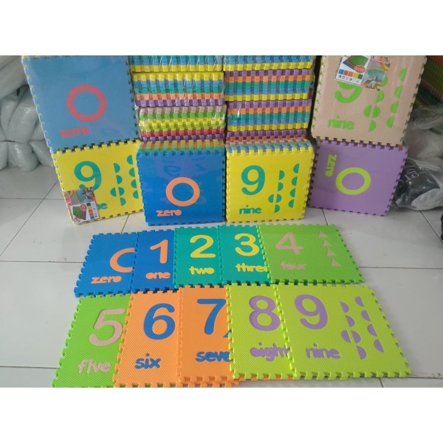 Eva Matras Angka Puzzle - Tikar Karpet Alas Bermain Varian Warna 30x30x1cm