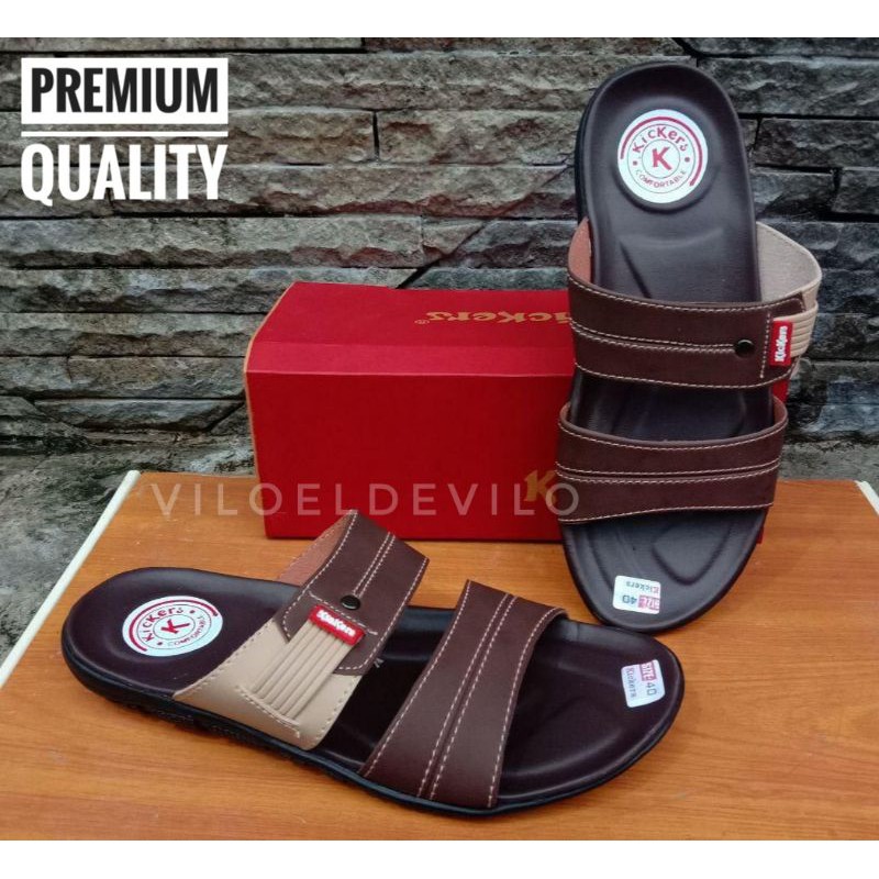 Sandal Kulit Pria / Sandal Slide / Sandal Casual Pria /  Sandal Slop (SELOP Kombinasi PRIA)