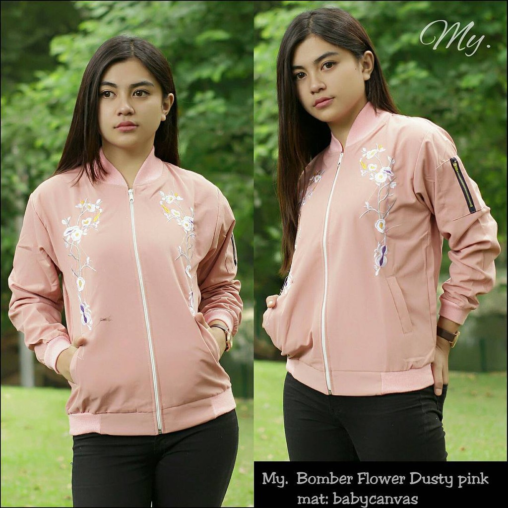 jual produk distro JAKET CEWEK WANITA BOMBER FLOWER / JAKET BUNGA / JAKET BOMBER CEWEK / BOMBER