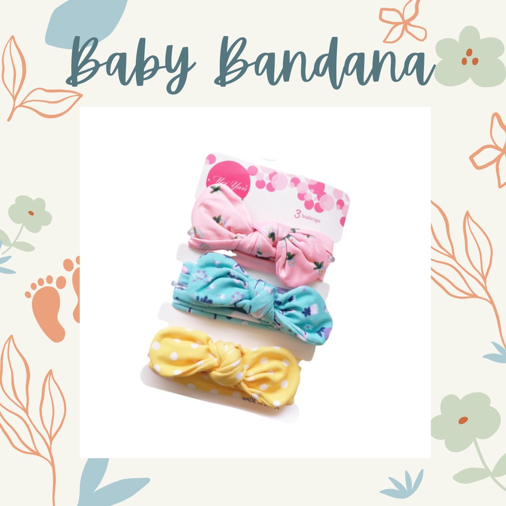 MBSS Baby HEADBAND MOTIF 3 in 1 Bandana Bando Pita Bayi Anak