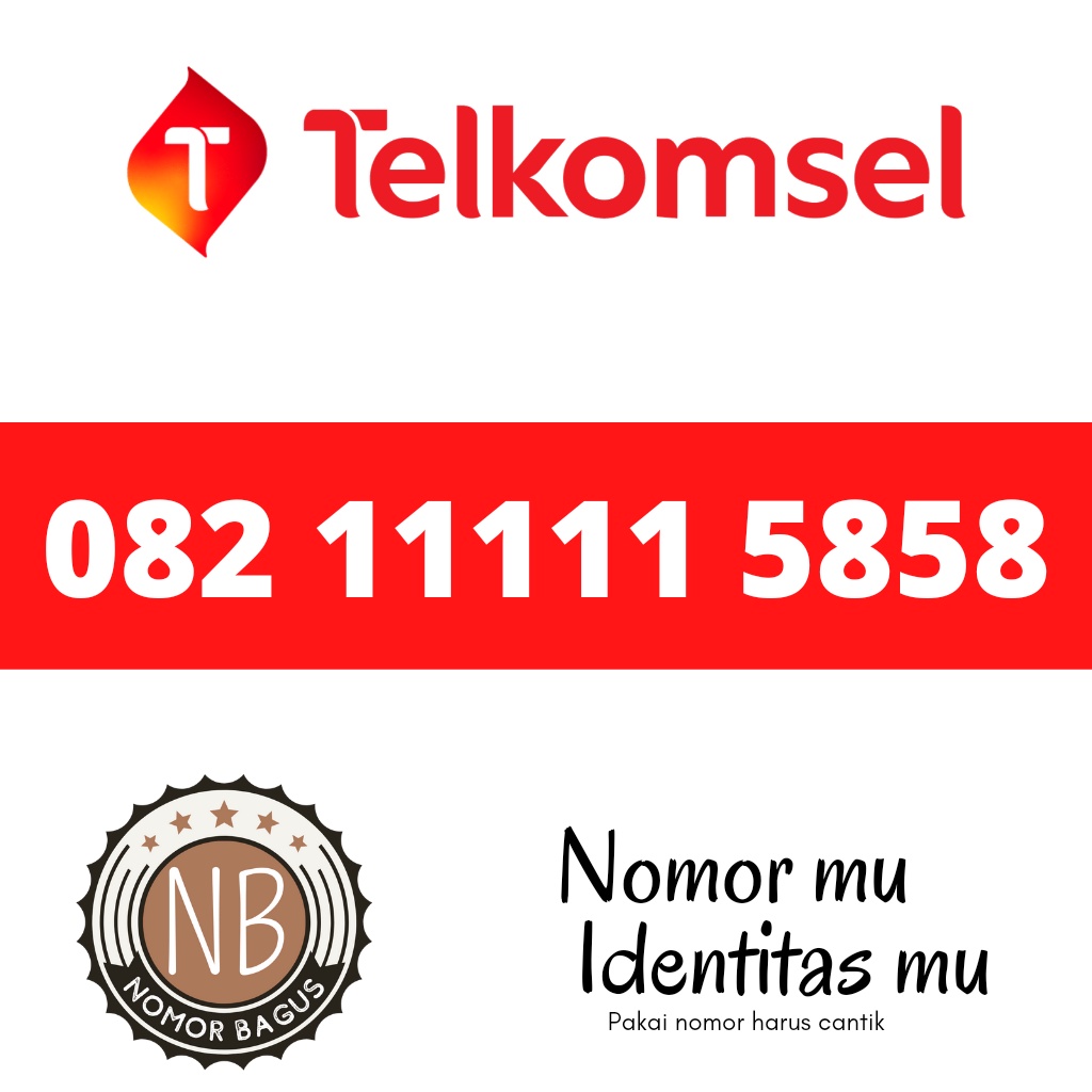 Kartu perdana telkomsel simpati nomor cantik 082 11111 5858 panca hoki