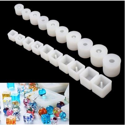 Beads Silicone Molds - Cetakan Beads Bentuk Silinder dan Kubus (4pcs)