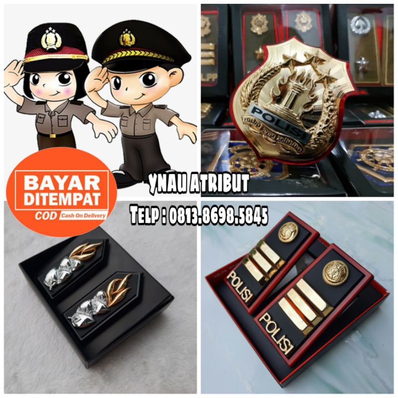 Paket Pangkat Akp Polri Full Mika + Monogram Polri + Kewenangan Polri Cembung
