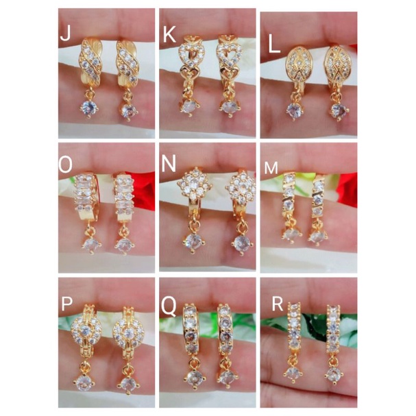 Rxiu33. Anting xuping wanita lapis emas dgn mata zircon