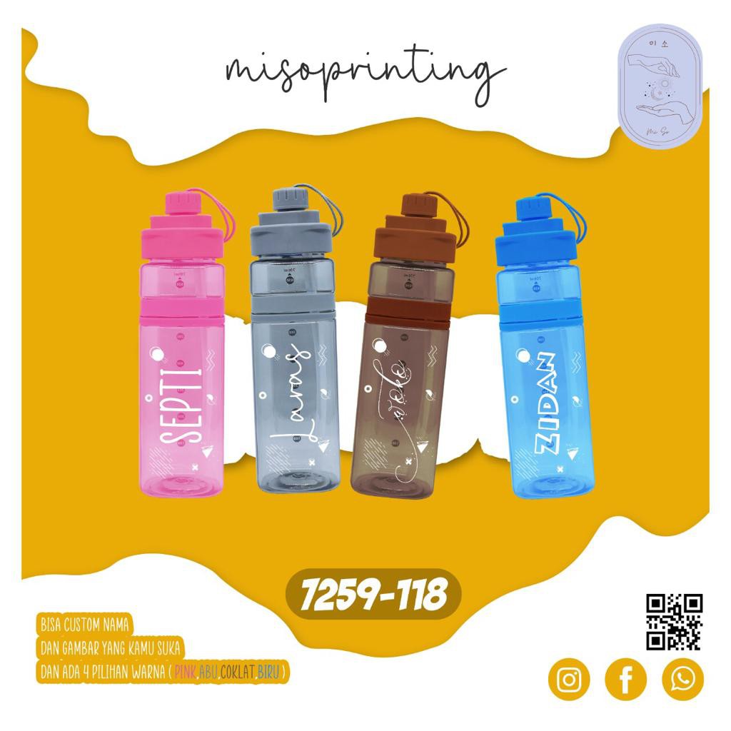 Miso Botol Minum Nama Anak/ Hampers Murah/souvenir Anak/700ml/botol Tali *118