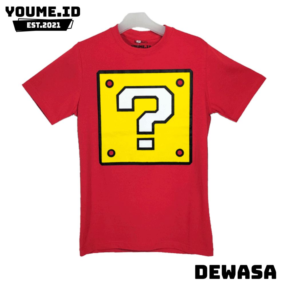 Kaos / Baju Pria Tanggung dan Dewasa distro motif Mario Bross warna Merah