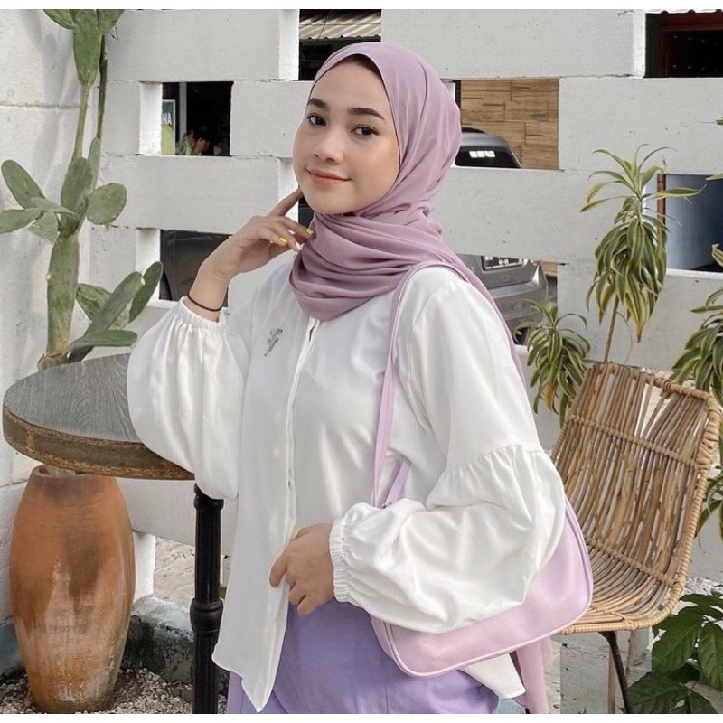 PASHMINA LILAC BAHAN CERUTI PREMIUM IMPORT