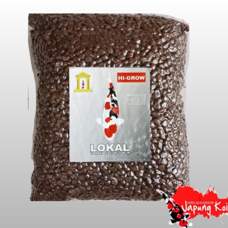 (LTG) Pakan Koi Lokal Tak Gentar  Higrow size M 1kg (5mm)