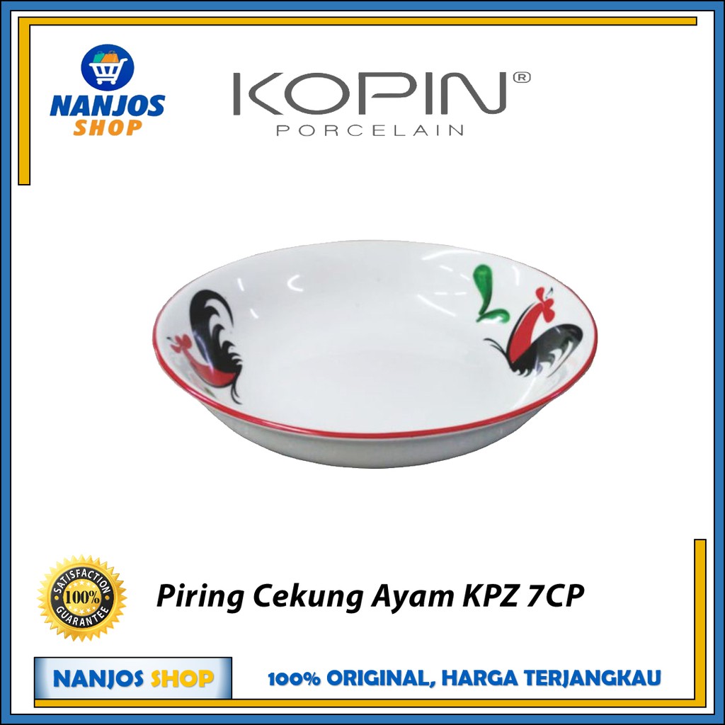 Kopin - Piring Makan Lontong Pasta Keramik Porcelain Cekung Kopin Ayam Kpz 7cp