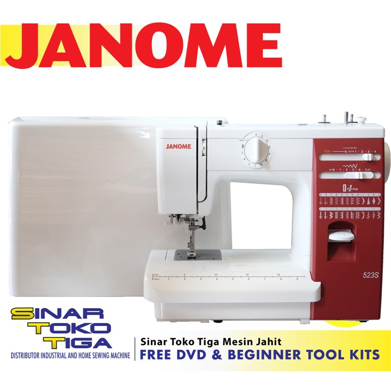 JANOME 523S MESIN JAHIT PORTABLE FULL BODI BESI 523 S