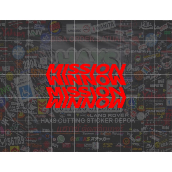 Cutting Sticker Mission Winnow Sepasang Ukuran 7 Cm Untuk Motor Mobil