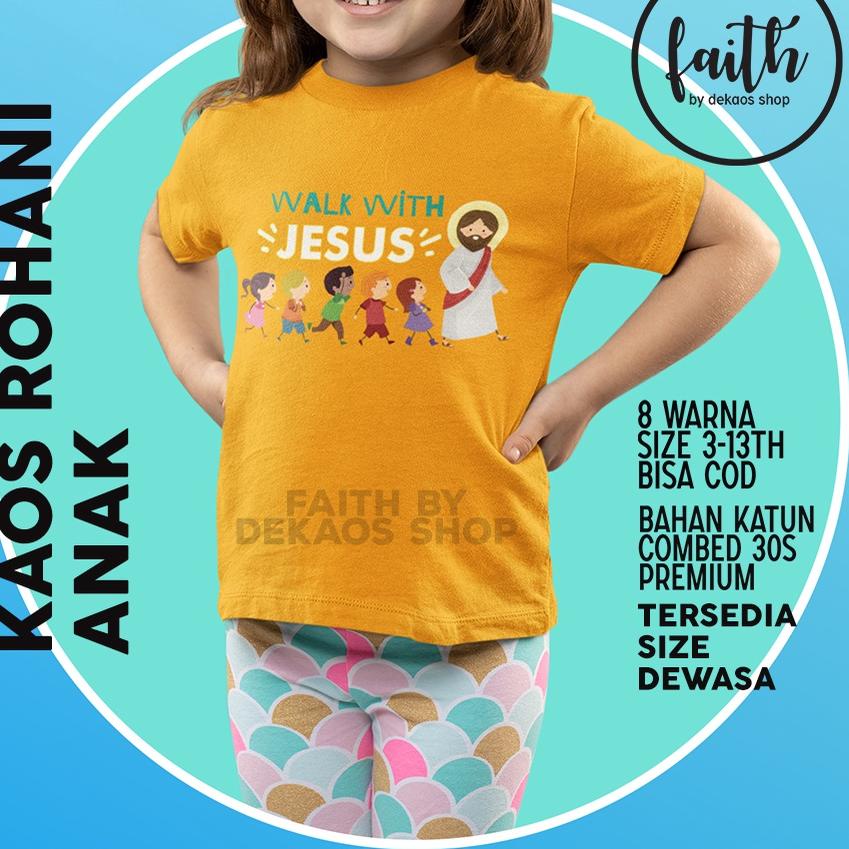 Terbaik KAOS ROHANI ANAK / KAOS PASKAH ANAK / KAOS NATAL ANAK / KAOS ROHANI KRISTEN / KAOS JESUS / B