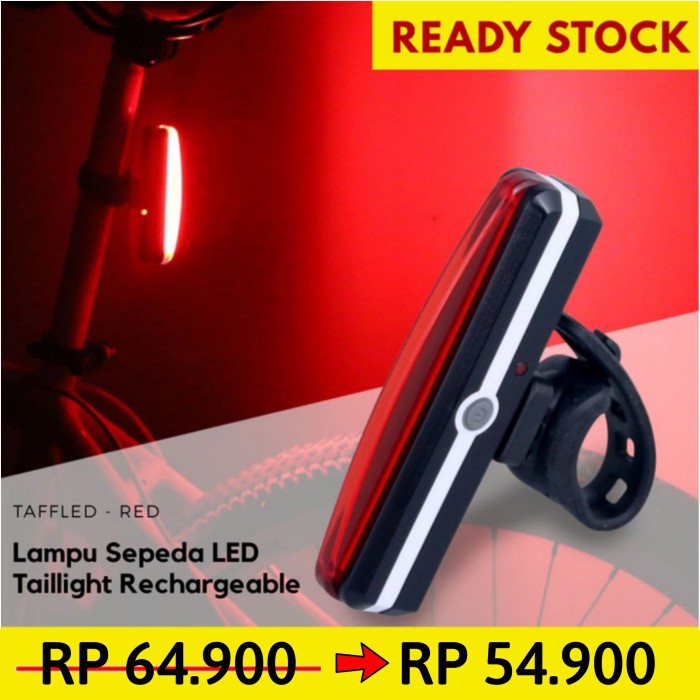 Tafflee Lampu Sepeda Belakang LED Rechargeable / Taillight - Merah