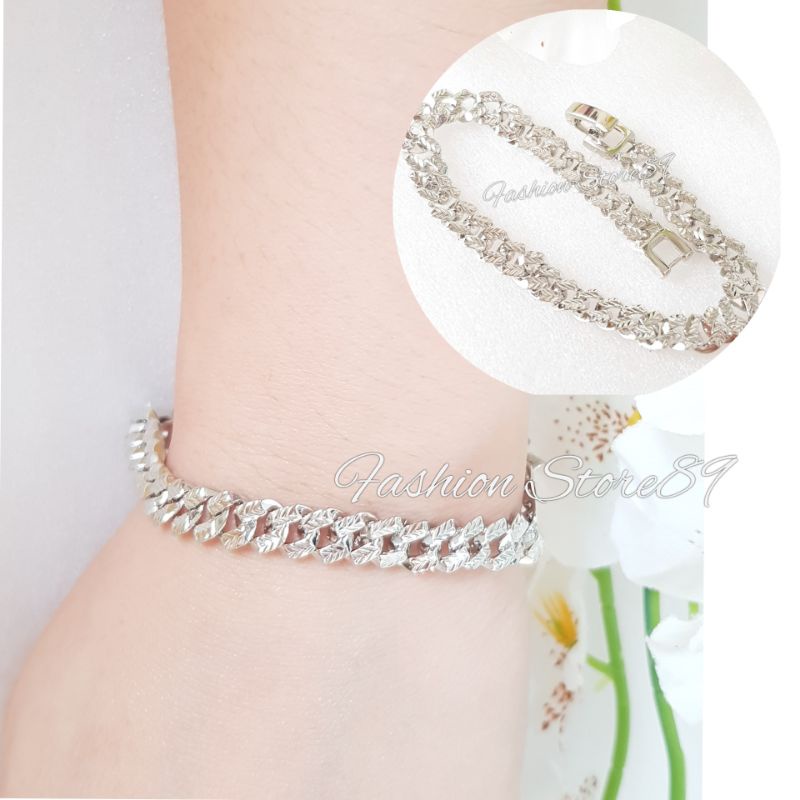 Gelang Rantai Silver Motif Perhiasan Xuping Yaxiya Lapis emas 18k impor Fashion Wanita Bestquality